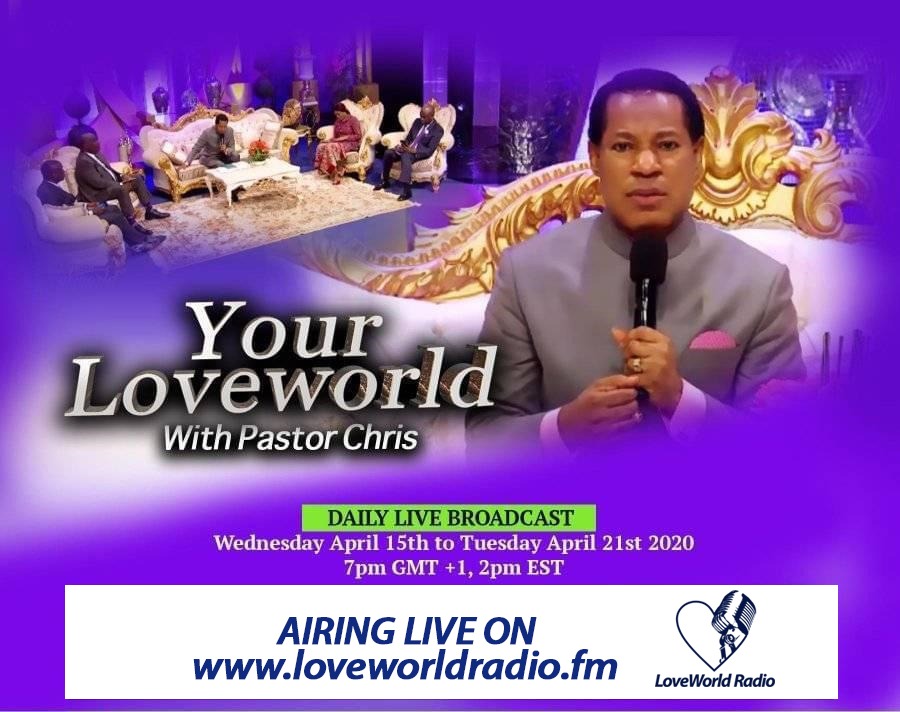 #OngoingNow @LoveworldRadio

#YourLoveWorld with Pastor Chris. 

Click loveworldinternetradio.org/index.html to participate 

Or Download the LoveworldRadio App on Your PlayStore using the ReferenceCode: 561423 for more.

#PastorChrisOnRadioEverywhere #LWR