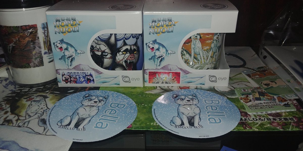 ToraCollita's tweet photo. I have my mugs and Bella stickers from #PurePlastic ! #銀牙 https://t.co/J0lsv4fuUY