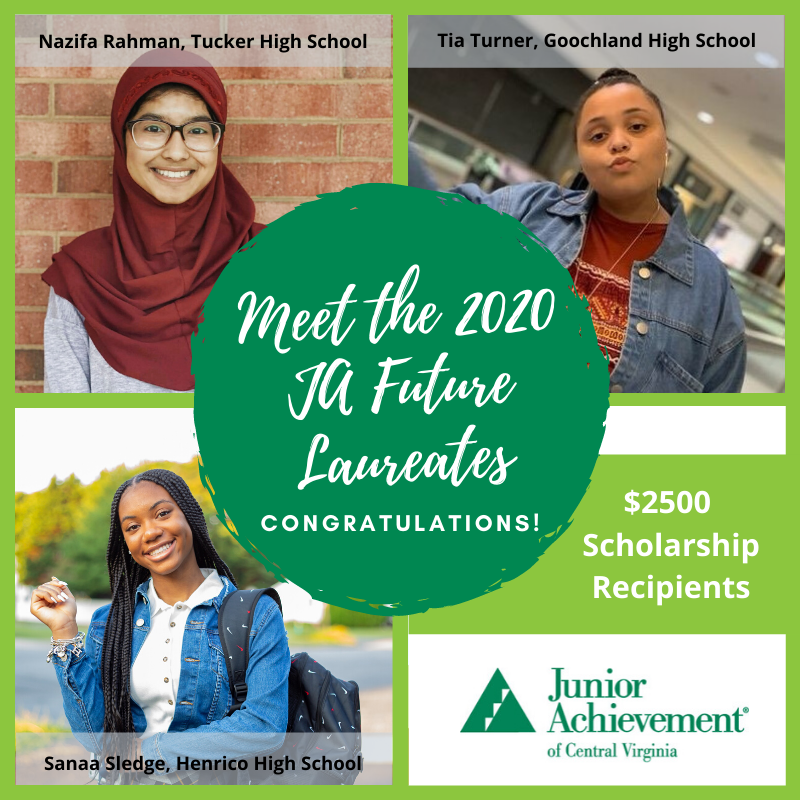 JAofCentralVA's tweet photo. Introducing our newest JA Future Laureate Scholarship recipients! @glndschools @GHScollier @HenricoSchools @hhs_prncpl @HenricoHighSch @HHSSchoolCouns1 @JRTPrincipal  #inspiringtomorrows #GHSBulldogs #somegoodnews #RVA #RVAStrong https://t.co/xrmHLNSv59