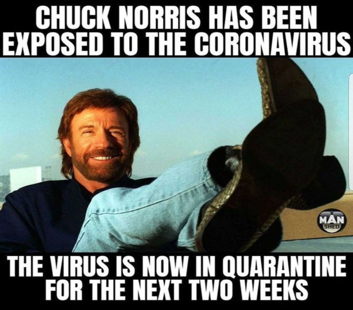 Chuck Norris who has deep Cherokee roots and was raised in the Native American lands of Oklahoma and Kansas—thus making one know that if the coronavirus ever visits him—it won’t be Chuck Norris who’s put in quarantine.    #COVID19  http://www.whatdoesitmean.com/index3187.htm 