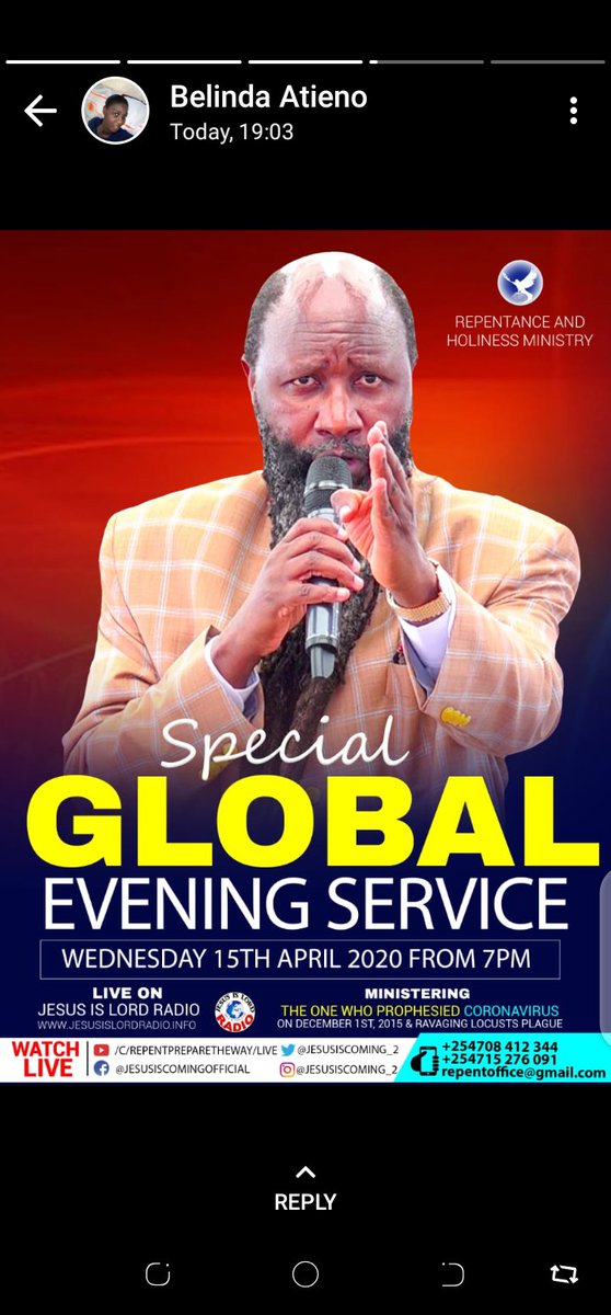 Bishop_Malindi's tweet photo. Blessed People,
Receive #ThisRepentanceCall when The Grace still abides,

Get rid of;
-Sexual Sin
-Falsehood in The Church
- Corruption
- Abortion in The Church
- Love of Money
- idol worship 
- Lies
- Gossip etc.

Eternity is Long, Please don't take Chances! https://t.co/30uN9KU4pr