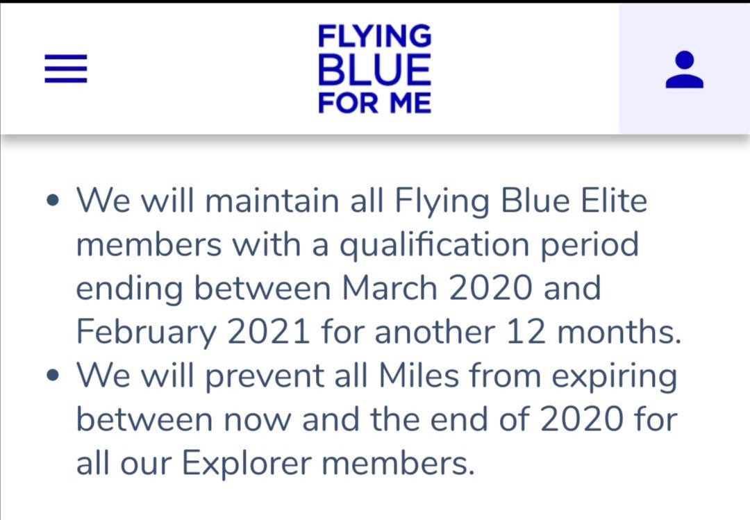 Today, because of the exceptional circumstances, we announced the prolongation of 1 year of all Flying Blue Elite Status #AirFrance #KLM #FlyingBlue ✈️✈️