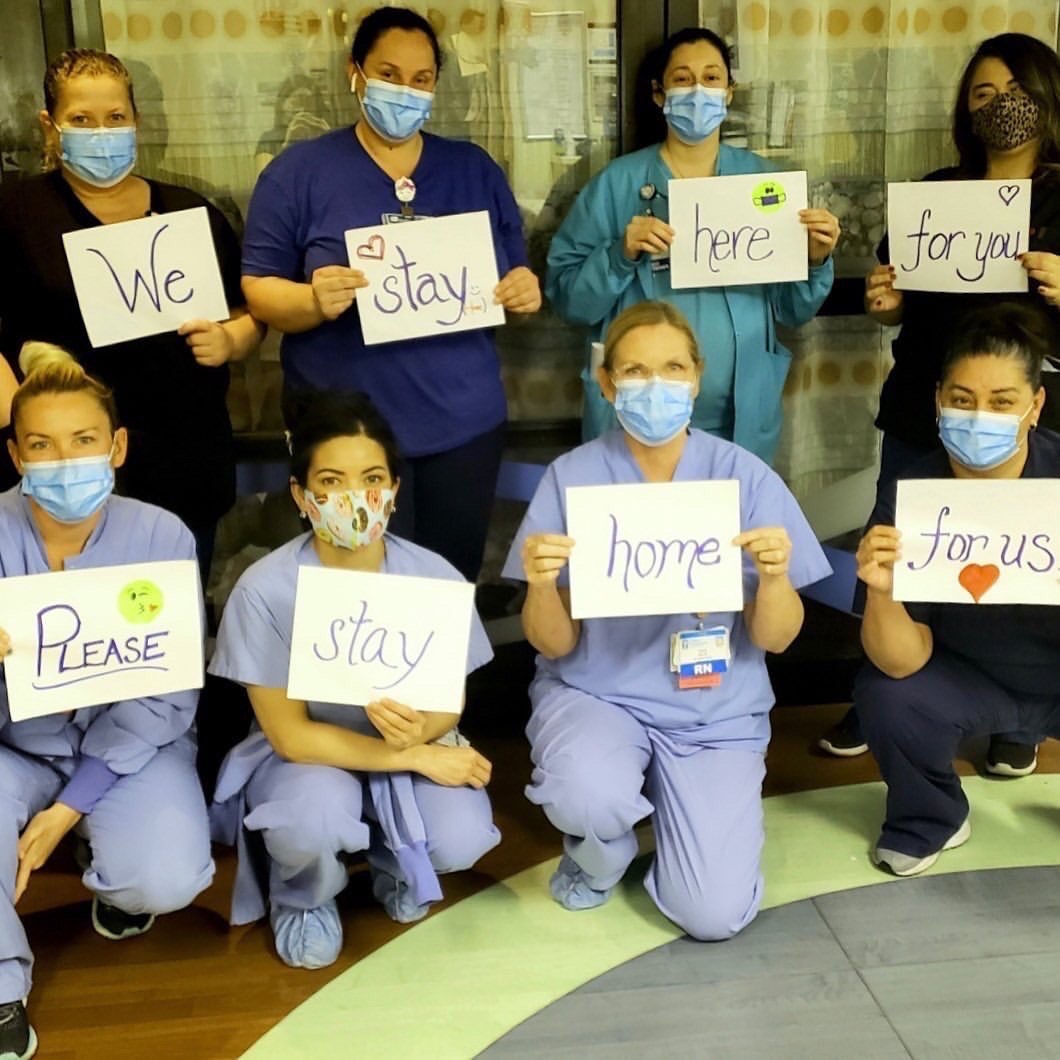 Our health care heroes depend on you. The best thing you can do is stay home! #COVID19