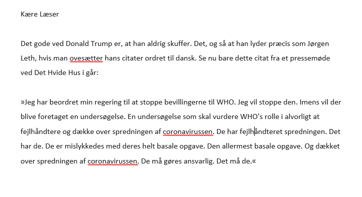 NielsLunde's tweet photo. Jeg går i små sko - det turde være almindeligt kendt - og roser nødigt mine konkurrenter. Men eftersom at jeg laver et dagligt corona-nyhedsbrev, ved jeg at det er ret krævende, og Lasse Lavrsens nyhedsbrev på @informeren er altså godt. Tjek lige dagens indledning: https://t.co/2X9Wc89aGp