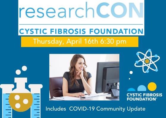 CFF_MassRI's tweet image. ResearchCon is a free virtual event dedicated to CF science and research for anyone at least 16 years old with a personal or professional connection to CF. 
 Register today at cff.swoogo.com/researchcon2020