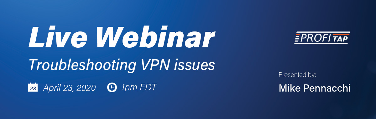 ChrisPieri1's tweet image. Join Profitap Academy for a live webinar on Troubleshooting VPN issues, April 23, 1:00 PM Eastern Time. Register here!: lnkd.in/ejQASwH #profitap