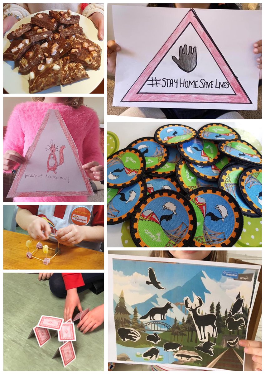 rainbows41st's tweet photo. Our Rainbows have been finishing off the Amey challenge badge virtually during lockdown - check out our rocky road bakes, road signs, triangular structures &amp; environmental maps! #skillsforlife @Ameyplc @Girlguiding_NWE @Girlguiding @Girlguiding_LSE https://t.co/TAJYx8k7JB
