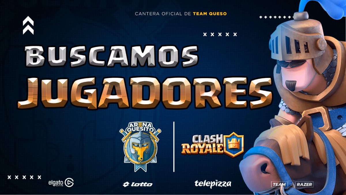 Buscamos jugadores Mexicanos 🇲🇽 que quieran sumarse a <a href="/ArenaQuesitoGG/">Arena Quesito</a> Latam!!!

Requisitos:

🧀 18-20 Victorias en Desafios.
🧀 +80 K de Cartas Ganadas.
🧀 Disponibilidad Horaria, Responsabilidad, Experiencia y ser muy Activos.
🧀 F/A y No Multicuentas. 

Contactenme por MD.