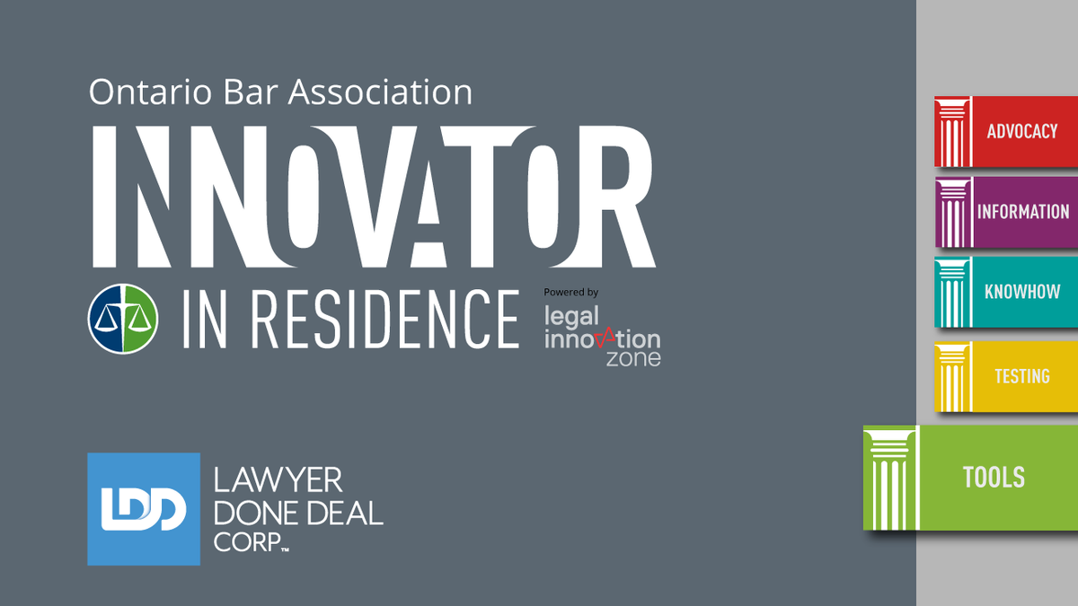 The OBA has also produced practice tool videos designed to help you and your firm. In today’s featured video, @lynnevicars connects with <a href="/LawyerDoneDeal/">LawyerDoneDeal</a>’s Maurizio Romanin to talk about his new remote signing service for real estate transactions. oba.org/Innovator-in-R… 2/3