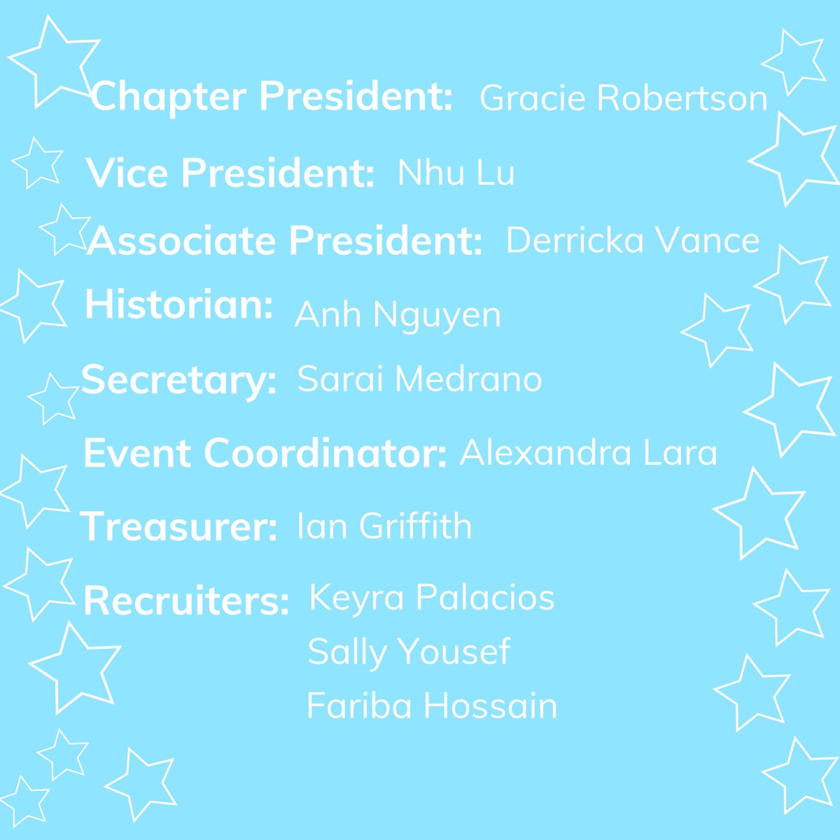 Welcome your new officer line for next years MCHS best buddies!! We are so excited for what’s to come for this next school year:))