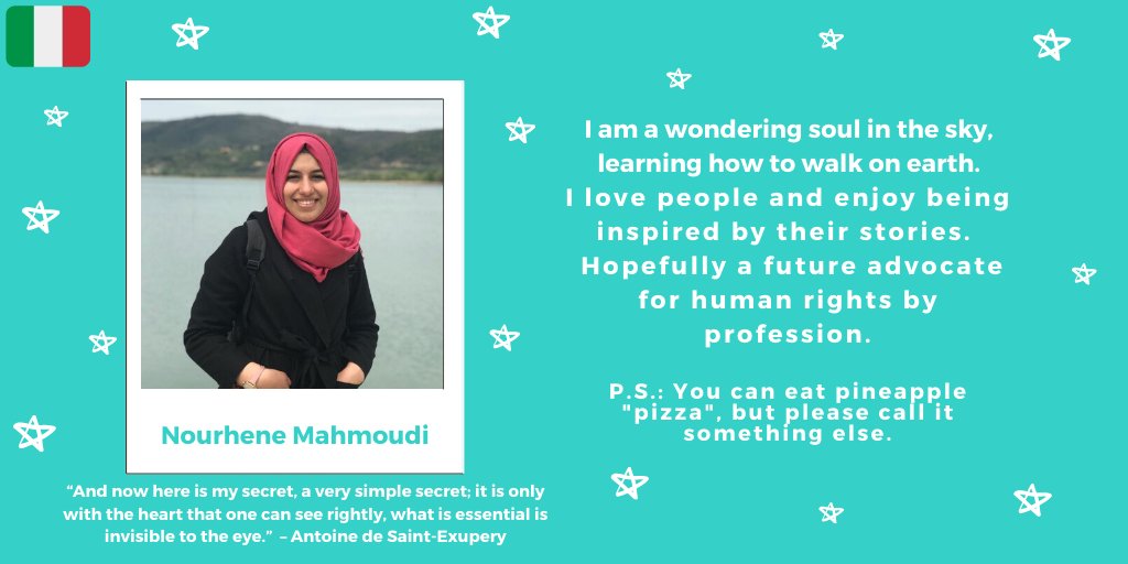 of_outbreak's tweet photo. MEET THE TEAM!
Nourhene is from Italy and volunteering for #OutbreakOfGenerosity campaign.
Want to be part of the team? Send us an email to outbreakofgenerosity@femyso.org
#WeAreFemyso #COVID19italia #andratuttobene https://t.co/Q4EL3KF3jI