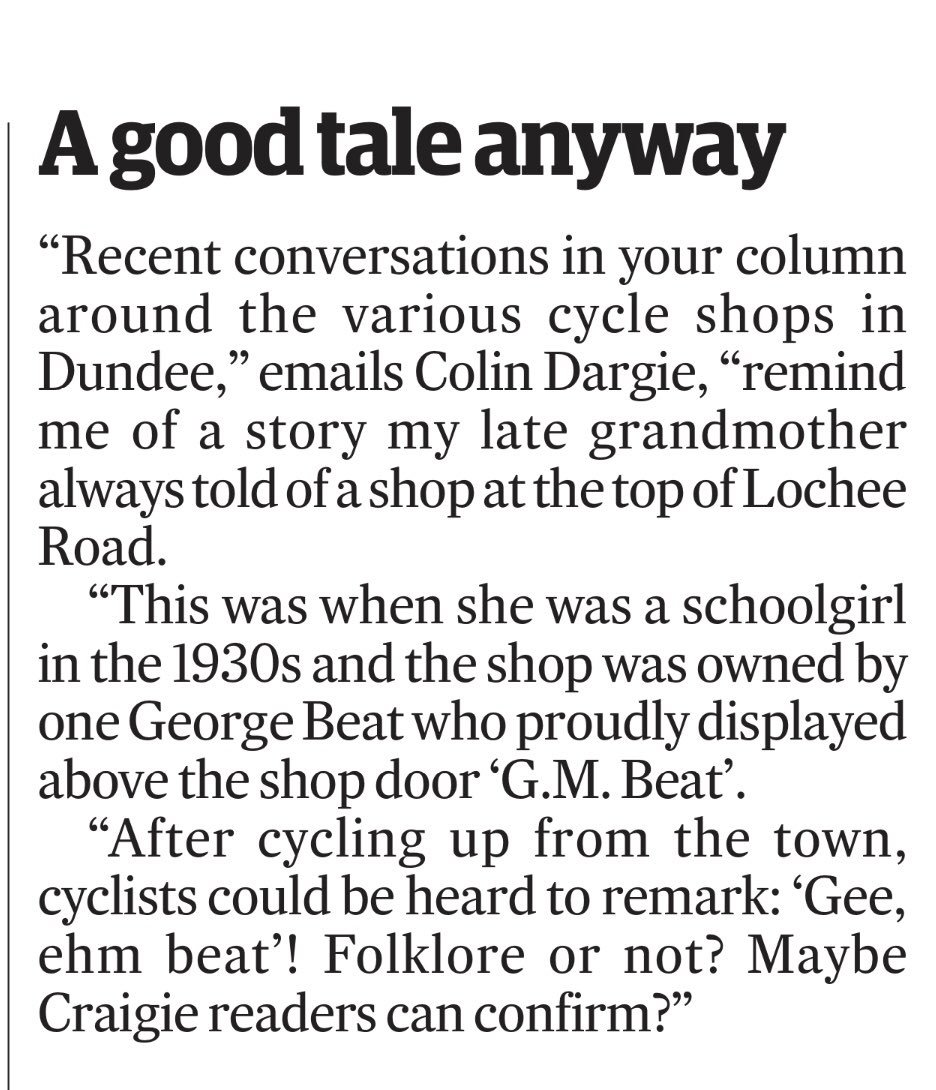 You know you’ve made it when you feature in The <a href="/thecourieruk/">The Courier</a> Craigie Column! True story folks, or if it’s not I hope my late Nana’s wicked sense of humour cheers you up in these uncertain times! P.S. Translations for non-native Dundonians are available......