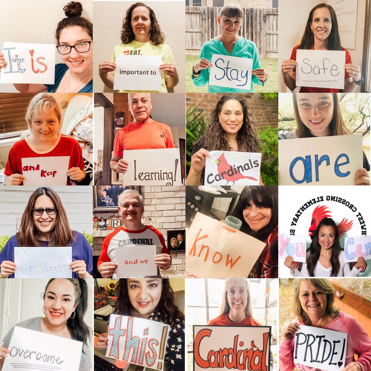NISD_NWC's tweet photo. We were so excited about this, we made two pictures! Sharing our #NWCCardinalPride on this Wonderful Wednesday! https://t.co/mgMIin2E6P