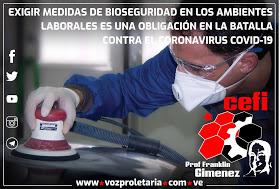 <a href="/cefirevolucion/">CEFI Franklin G</a>: "Exigir medidas de bioseguridad en los ambientes laborales es una obligación en la batalla contra el #Covid_19" bit.ly/3bewNe7

#Venezuela #Opinion #Investigacion #SaludProletaria