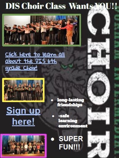 Attention Durham 5th graders! The DIS Choir wants you to join their class next year!
<a href="/Carrollisd/">Carroll ISD</a> 
@DonDurhamSLC 
<a href="/CarrollChoir/">Carroll Choir</a>