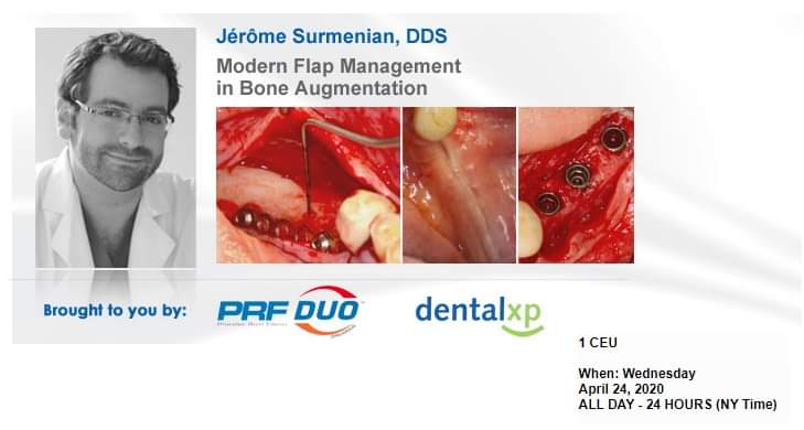 Alldentalevents's tweet image. #Webinar #LiveWebinar  ❗📱💻 
📌 April 24, 2020

✅ Modern Flap Management in #BoneAugmentation

🌏 dentalxp.com/webinar.aspx?w…

Speaker:
👨‍⚕ Jérôme Surmenian

#alldentalevents #dentalevent #dentistry #dentaleducation #dentalcontinuingeducation   #dentalwebinar