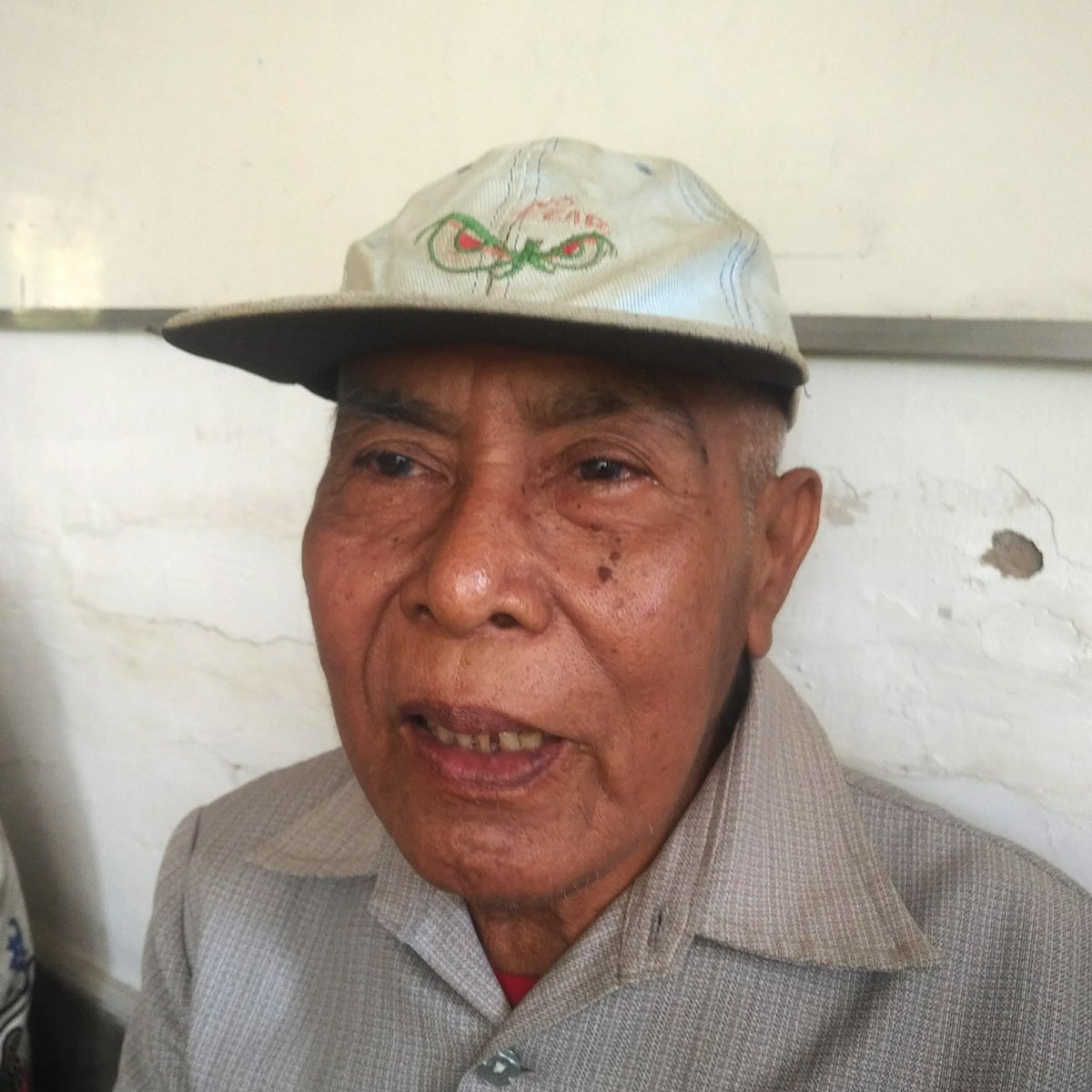 And here is Hariyono Sugiyono Raharjo, who survived one of the most brutal right-wing dictatorships in history. Yes, he is wearing a "No Fear" hat