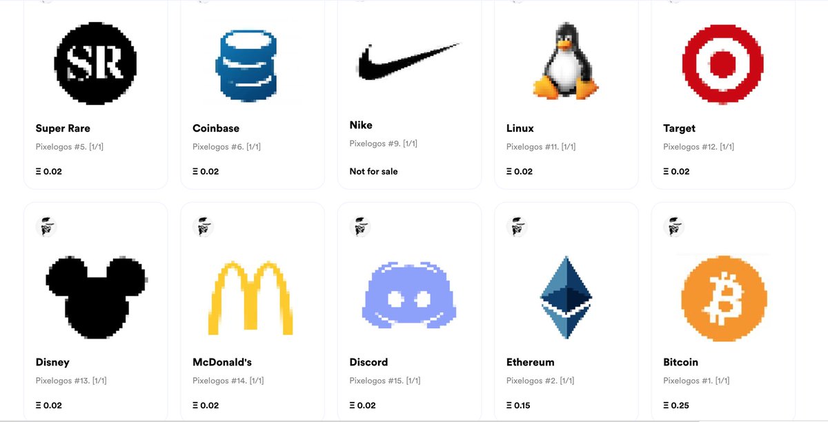 CollinsCustomIP's tweet photo. they're goin quick but these #pixelogos remain:
https://t.co/Mqu7dyeb8B 0.02
#pixelart #cryptoart #rarible https://t.co/l96t1uiwIN