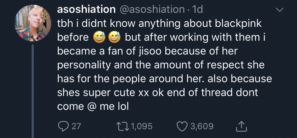 10. Every people who had worked with her have nothing but praises for her humbleness. Here is one of the viral tweets (at one point) of a translator who has worked with BP in one of their concerts. Jisoo is just so respectful and kind. 