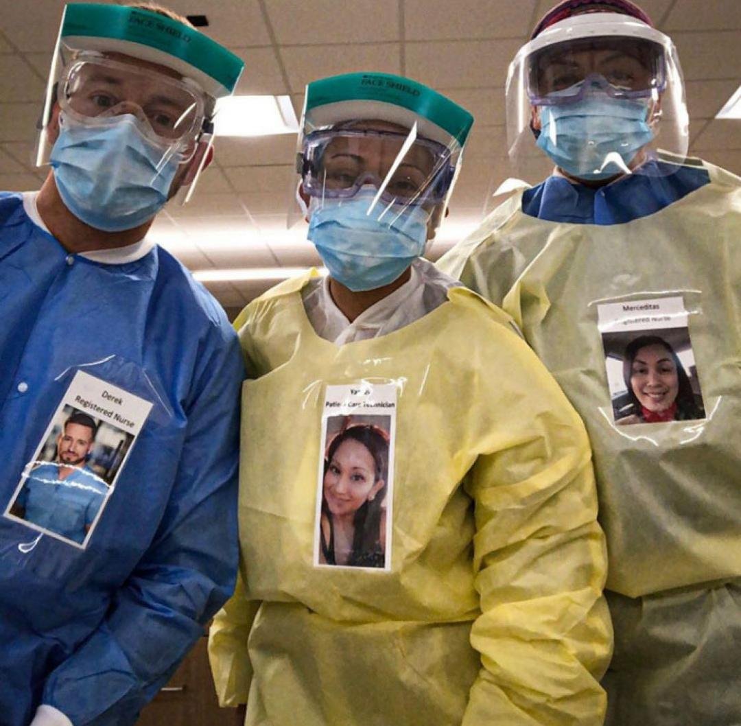 cmarianoNP's tweet photo. These nurses are taping smiling photos of themselves to help frightened patients. Such compassion &amp; dedication from expert health care providers in a time of crisis. https://t.co/grbja3EDg8