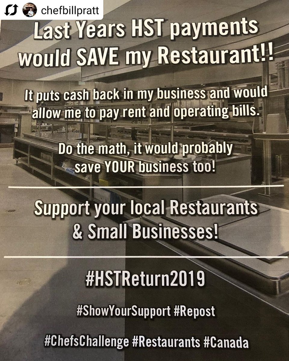 This initiative would help Canadian restaurants and small businesses immensely. 

@DarrenFisherNS @JustinTrudeau 

#hstreturn2019 #chefschallenge #restaurants #canada #onetable #showyoursupport #repost #covid19