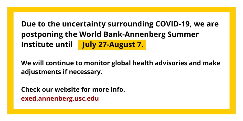 UPDATE: Check our website for the latest info.
bit.ly/34FZvC0