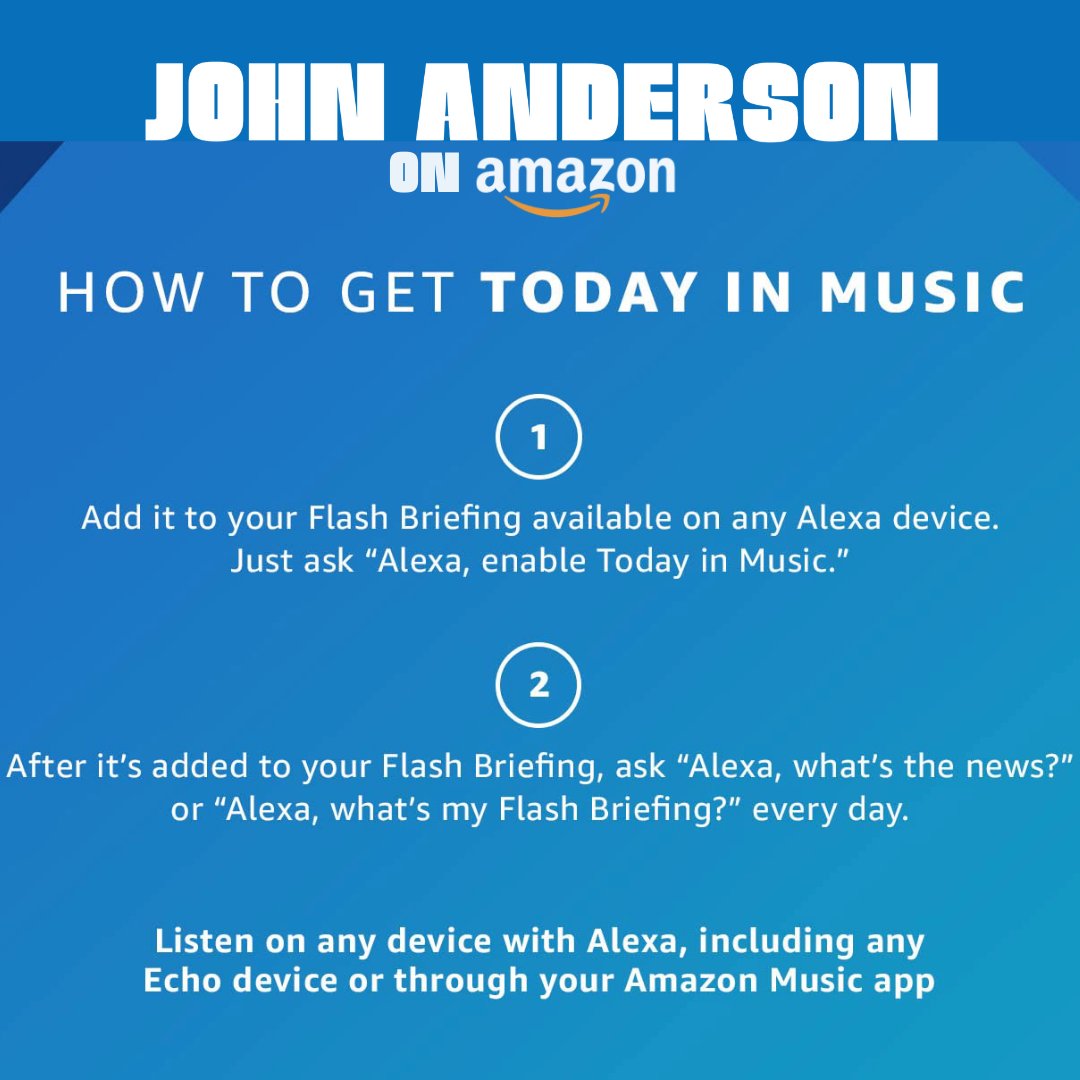 To hear more about the new album 'Years', ask your @amazon Alexa to play 'Today In Music' – John is featured today, 4/15! Thanks to @amazonmusic for this amazing opportunity.