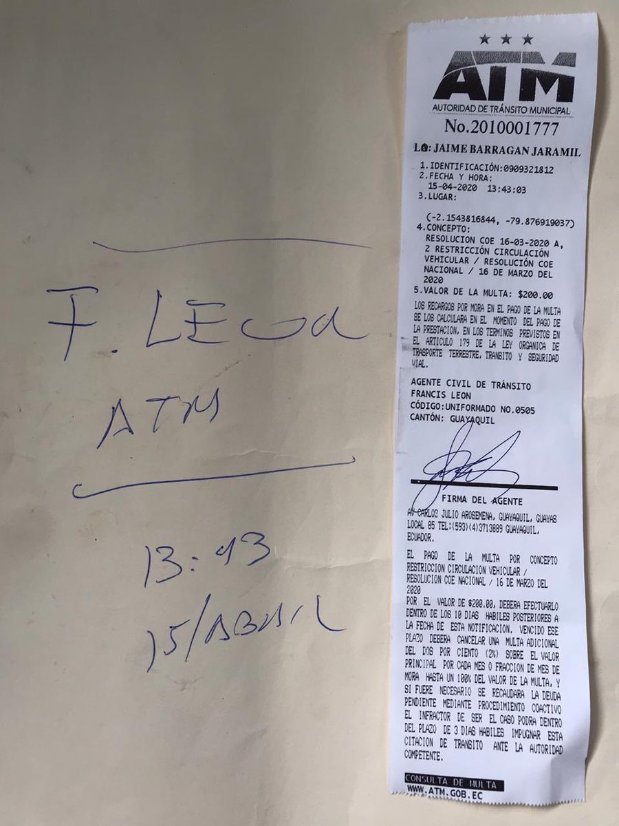 Elito_1992's tweet photo. Por favor necesito q me ayuden difundiendo mi siguiente reclamo, la ATM hoy cito a mi papá por $200 por venirme a ver al trabajo, yo trabajo en CORPORACION EL ROSADO como gerente de almacén el tiene salvoconducto y no es justo q suceda esta injusticia @andresroche @ATM_Transito https://t.co/H4iPGahQdo