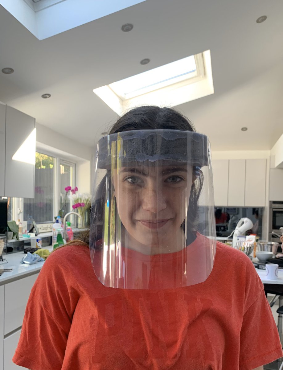 SweetsTrees's tweet image. We have been making visors for the NHS today.