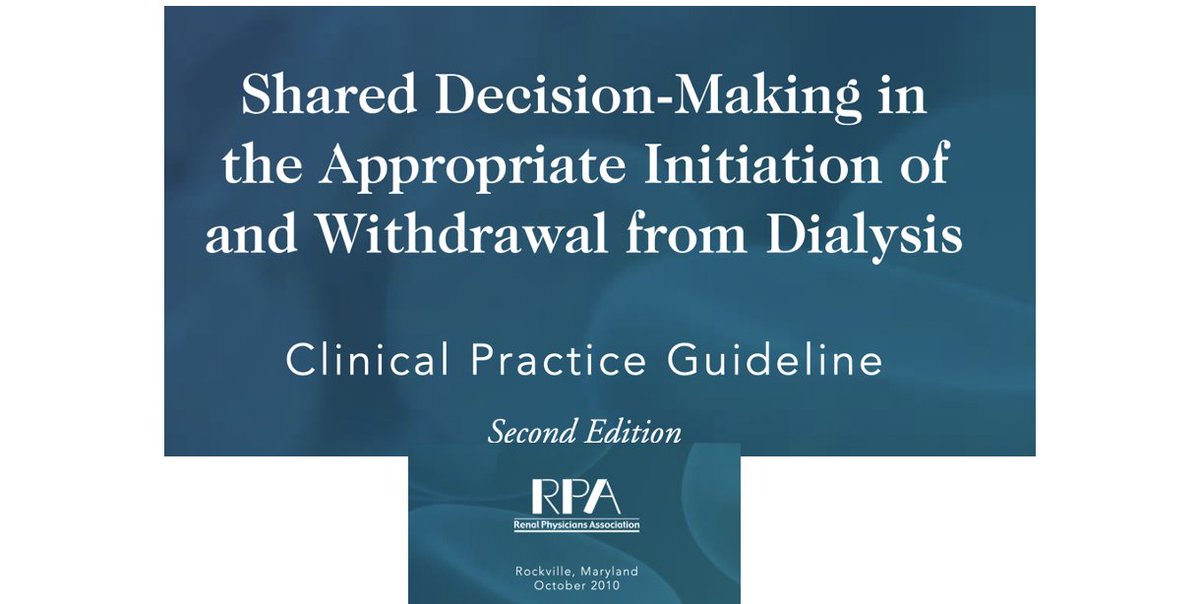 14/ Another very useful resource is this website that offers training modules in communication about supportive care; and the RPA guidelines that discuss dialysis initiation and withdrawal: http://nephro-talk.com 