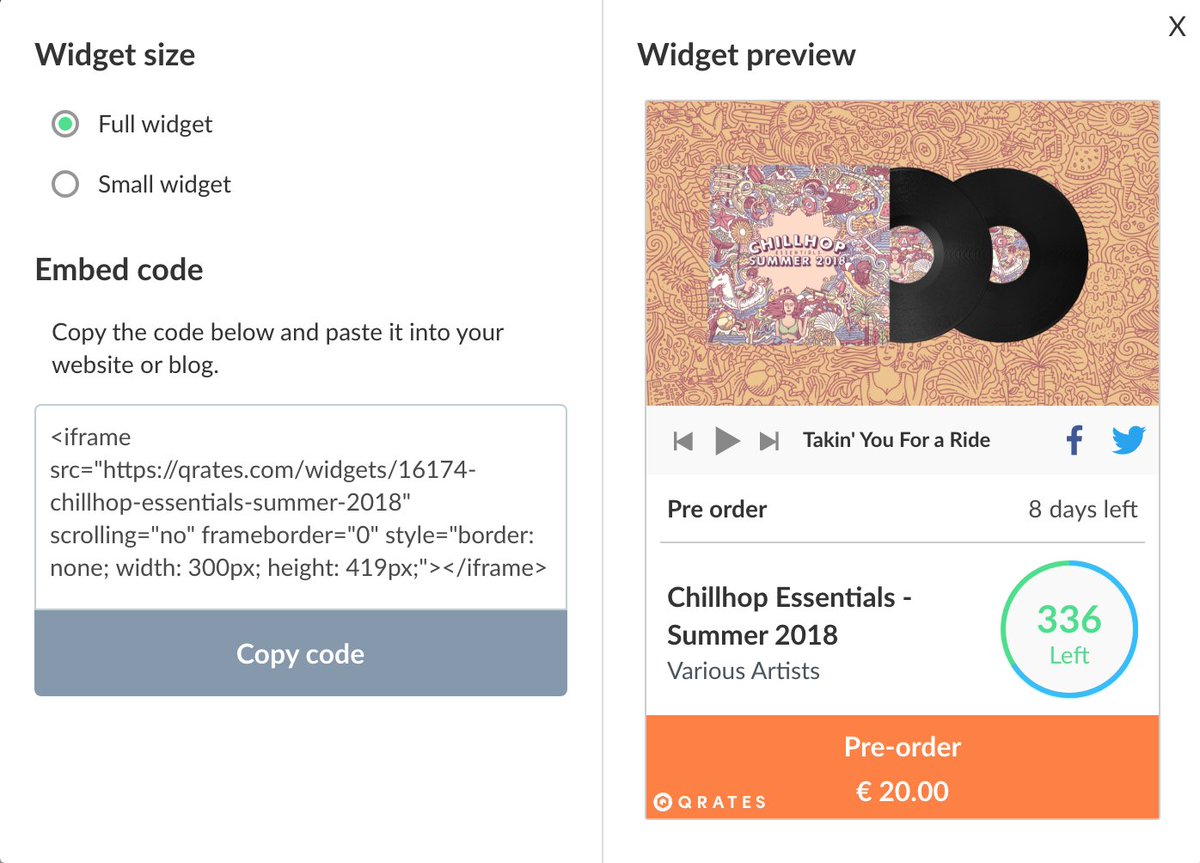 Is your project live on Qrates?  Try embedding it with the new embeddable widget!  bit.ly/2xuHpa7