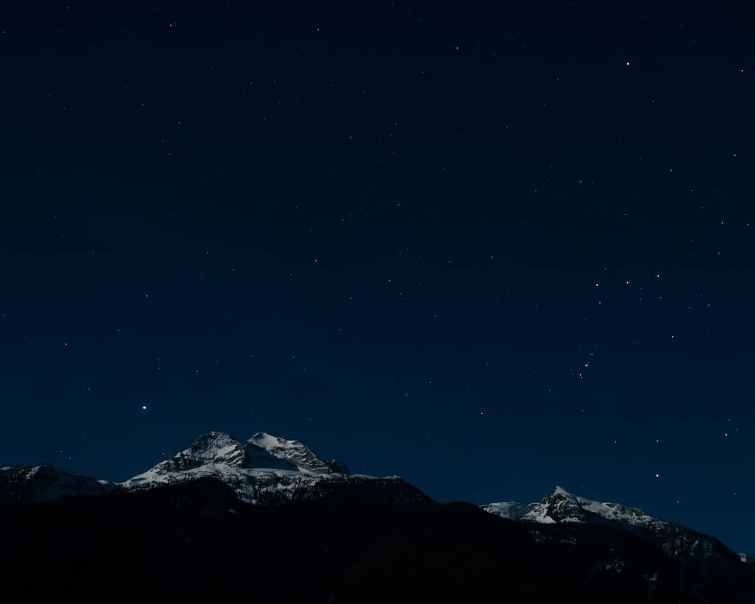 Grateful for our ability to admire Orion's Belt on a casual nighttime walk. Can you spot it??⁠
⁠
📸 @joe.nucich⁠
#TheRealStoke #Revelstoke #ExploreBCLater