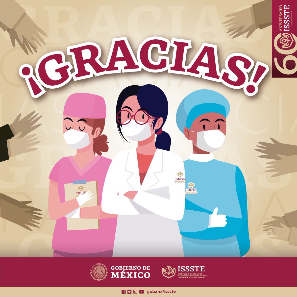 ISSSTE_mx's tweet image. A quienes integran parte de la gran #FamiliaISSSTE y labora todos los días para mantener la salud de México, ¡muchas gracias!
#TodosUnidosContraElCOVID
#60AniversarioISSSTE
#PorTuBienestar 
#ISSSTEContigo
 #COVID19🦠