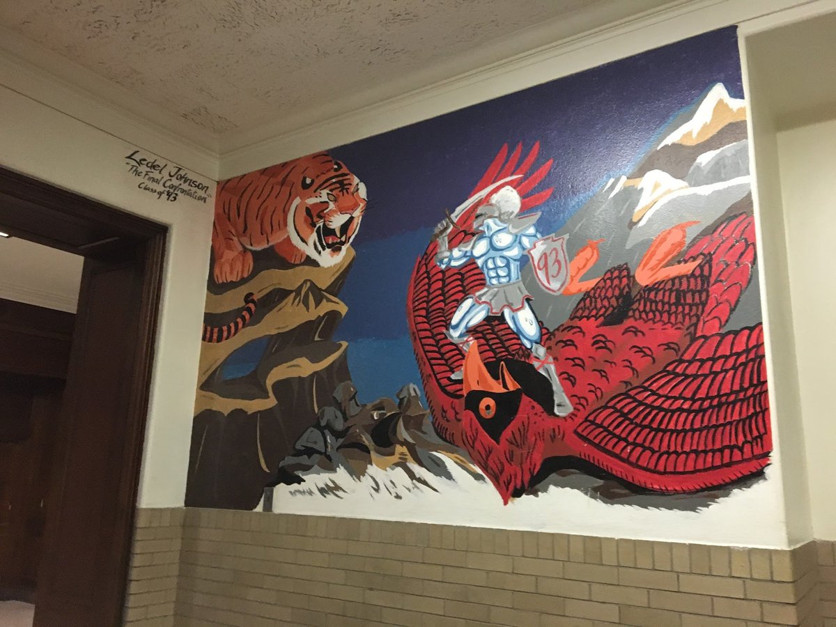 Here's the real mural in Shaker Heights High School.