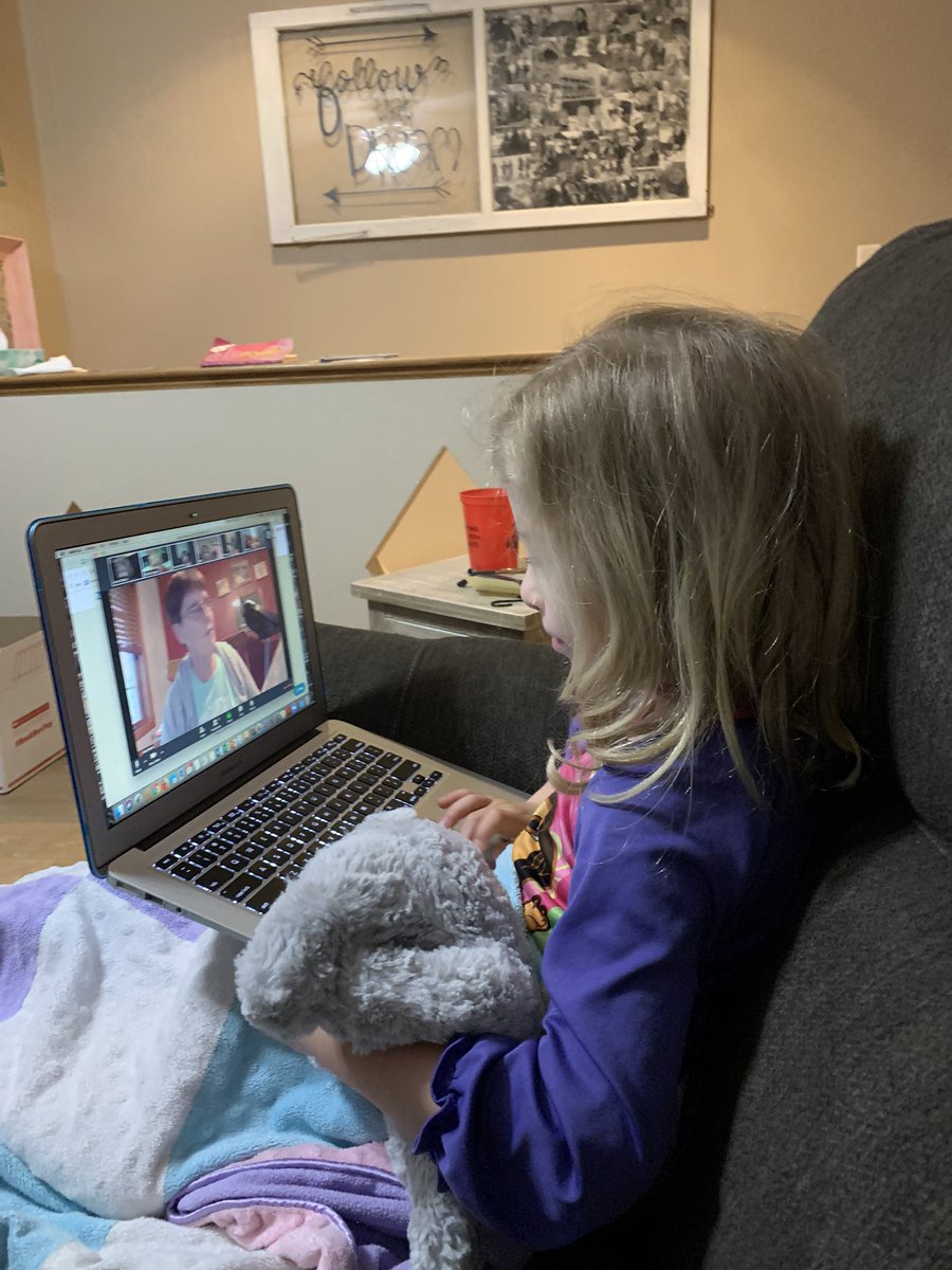 Story time with Mrs. Bruhn’s 1st graders!  They are in their jammies with their stuffed animals and blankets. Great bedtime story!!
