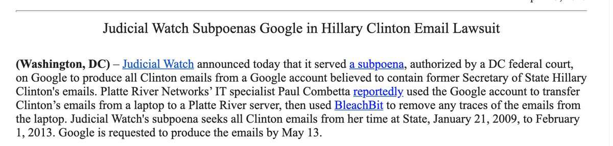 NEWS: Google gets subpoena for the mystery Clinton-tied CarterHeavyIndustries@Gmail.com account.
