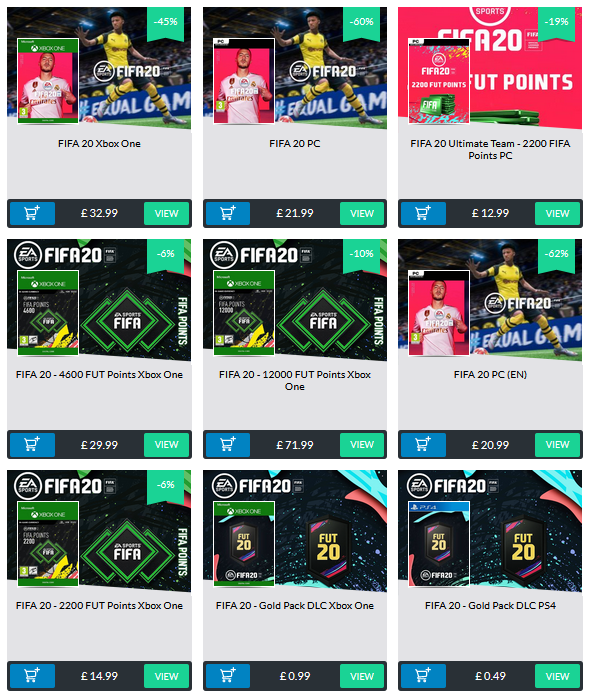 GameHubBlog's tweet image. CDKeys currently have some INSANE deals for any Fifa players on Xbox, PC and PS4 including FUT points and Gold packs, with some savings up to 60% - tiny.cc/ptu3mz
