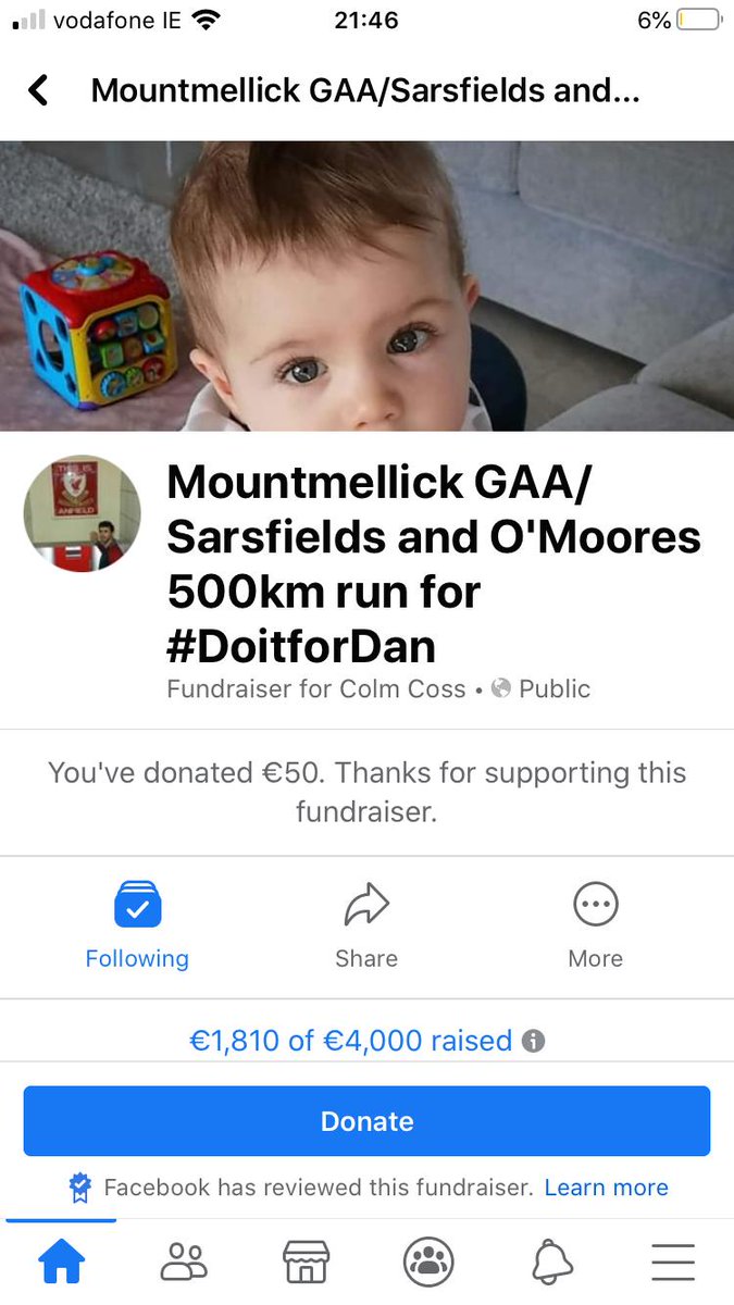 Great start already for a great little man. Go over to facebook and give anything you can if possible.  Spread the word 💛 #doitfordan <a href="/mountmellickgaa/">Mountmellickgaa</a> <a href="/Cossy688/">Colm Coss</a> <a href="/KarlDonoher/">Karl Donoher</a> <a href="/CLGLaois/">Laois GAA</a> <a href="/LaoisToday/">Laois Today</a> <a href="/Express_Sport/">LeinsterExpressSport /Laois Live Sport</a>