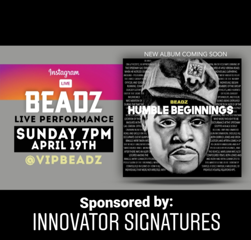 Beadz1st's tweet photo. Turn in this Sunday April 19th to @vipbeadz IG Live at 7pm
.
.
#hiphopmusic #rap #rapper #trap #hiphop #realhiphop #mixtape #music #newmusic #neworiginalmusic #beadz #artist #rapartist #innovator #innovatorsignatures #influencer https://t.co/fSi0ZNON6b