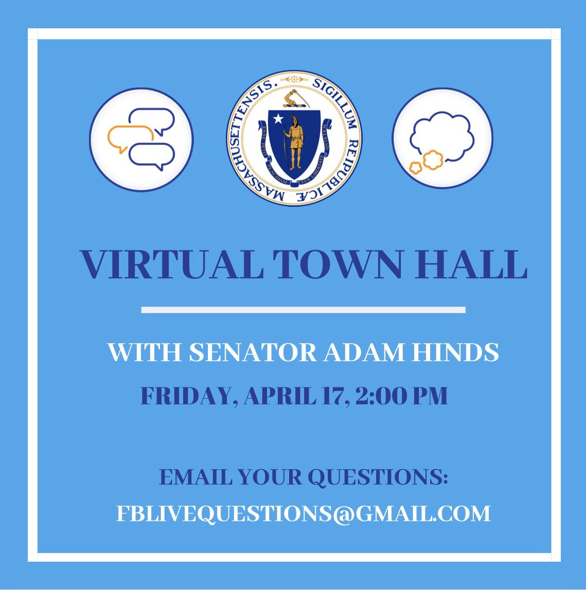 adamghinds's tweet image. Join me on Facebook Live on Friday, 4/17, 2 pm to discuss how #COVID19 is impacting state revenue, our ability to pay for key services &amp;amp; action plan. 

Join here: facebook.com/senatoradamhin…

I’ll also be answering your questions. Email questions to fblivequestions@gmail.com

#mapoli