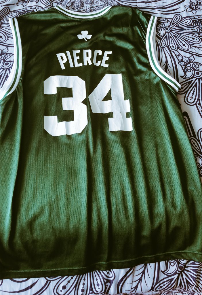 26. Paul Pierce Celtics (Green)27. Marcus Smart Celtics (Christmas Edition, Green)28. Shaquille O'Neal Celtics (White, Yeah I Bet You Forgot About This One Huh?)29. Paul Pierce Celtics (White, Yeah I Own Two Paul Pierce Jerseys, He Was My Favorite Player Leave Me Alone)