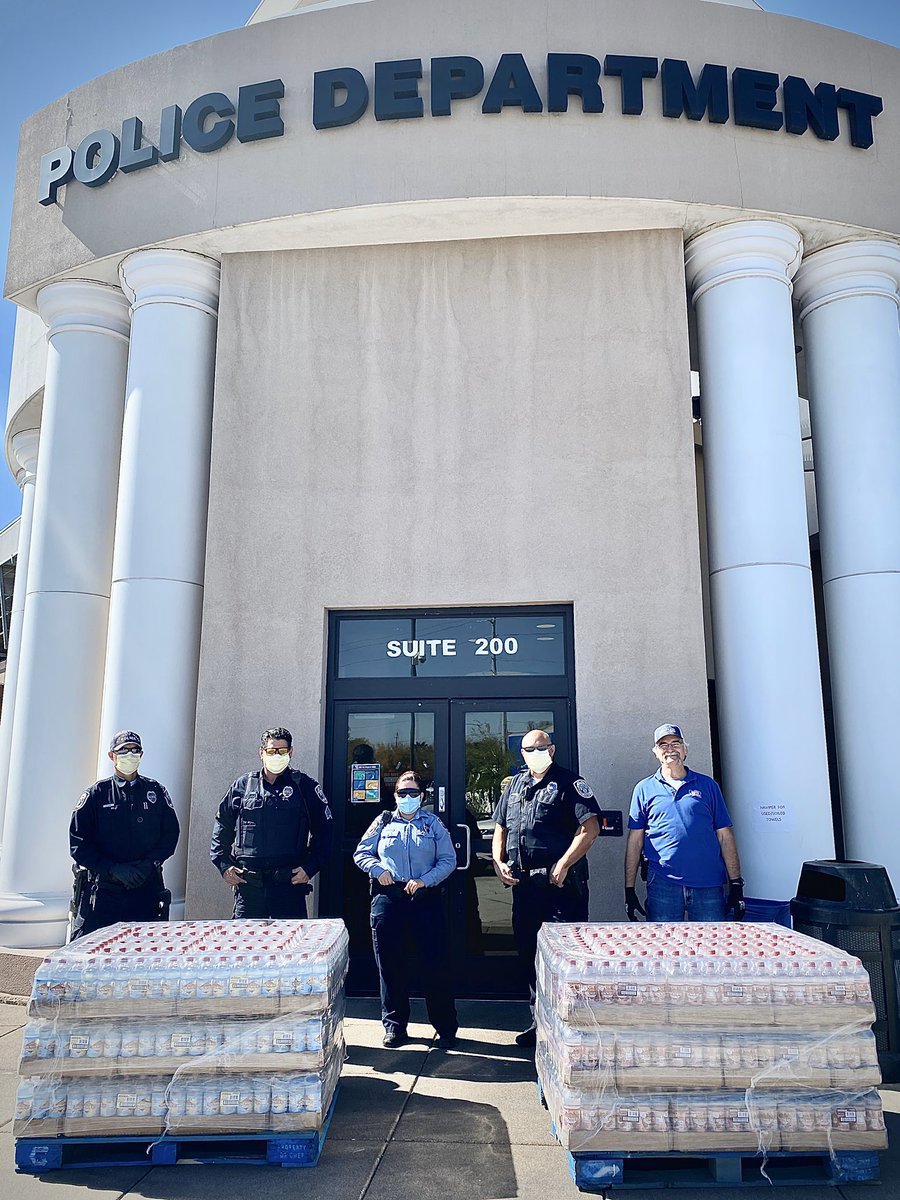 NevBeverage's tweet photo. Donated pallets of water to our guys and girls of the @lasvegasnmpd. Thankful for what you do in keeping our #Vegas community safe. #NevBevFamily #NevBevStrong https://t.co/q6cEdrxKku