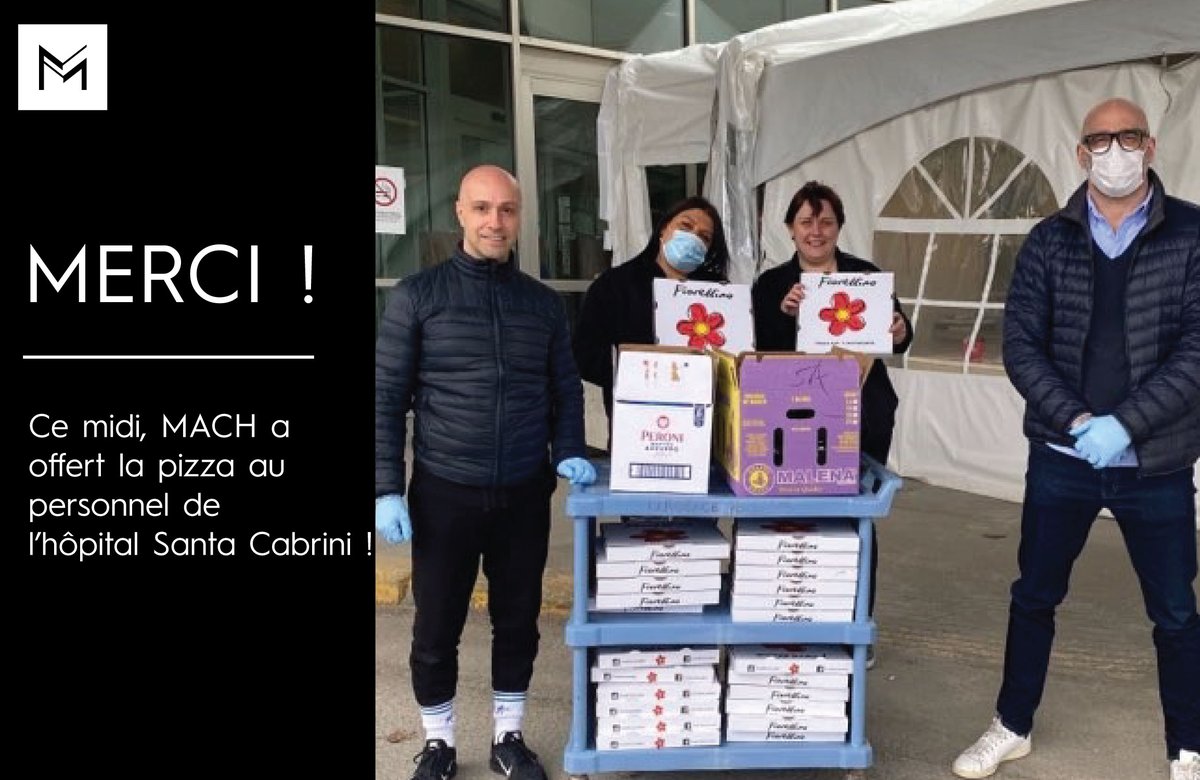 MACH remercie tous les travailleuses et les travailleurs de la santé !
Merci également à Fiorellinno Ristorente pour la production et la livraison spéciale ! 
#cavabienaller
