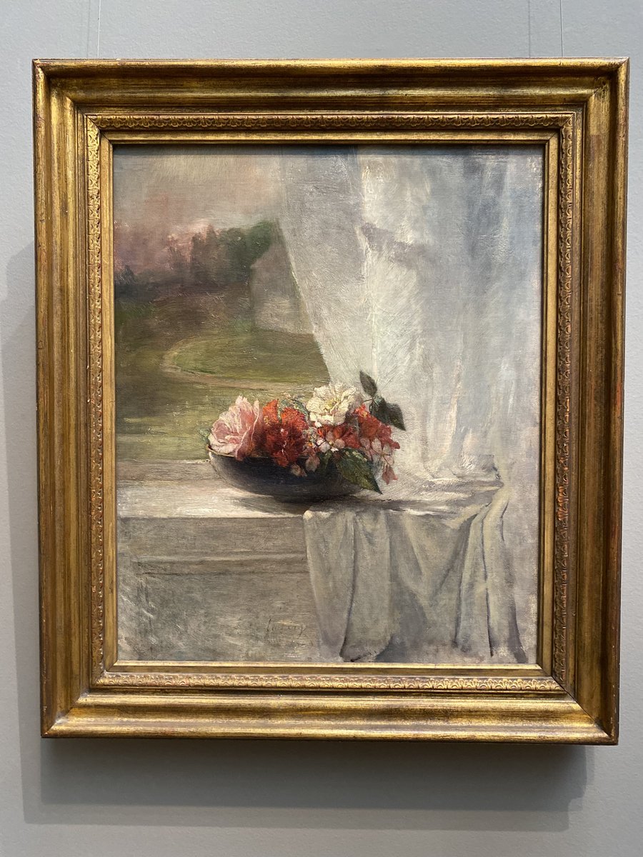 Though La Farge briefly resumed his law practice when he returned to the US, he soon left to study with William Morris Hunt in Rhode Island. He made “Flowers on a Window Ledge” two years later, in 1861, when he felt he had exhausted all he had to learn from his teacher.