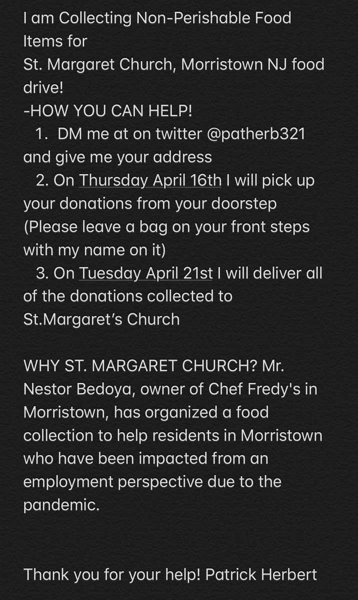 I am running a food drive during these trying times. If you are interested in helping, please read!