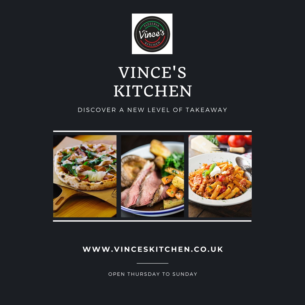 Open Thursday from 4.30pm to take your orders online vinceskitchen.co.uk
-
#cheshunt #walthamcross #wormley #broxbourne #pizza #pasta #sundayroast #fishandchips #delivery