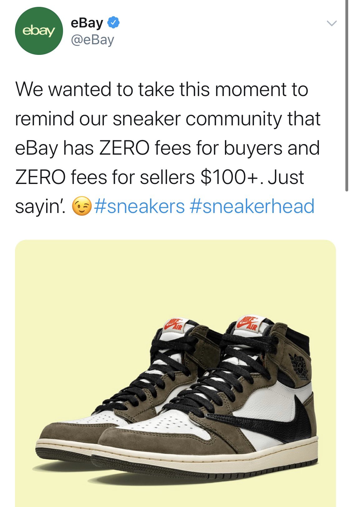 ebay sneakers twitter