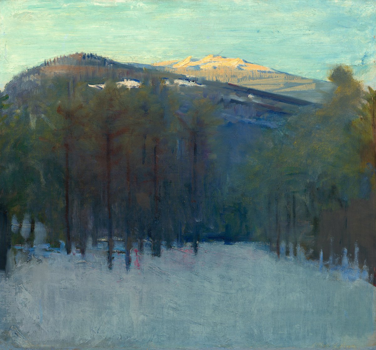 He drew artistic inspiration and personal solace from “this dear mountain,” as Thayer called it. He painted its snowcapped peak many times, occasionally waking his entire family before dawn to watch the first rays of sunlight strike the summit.