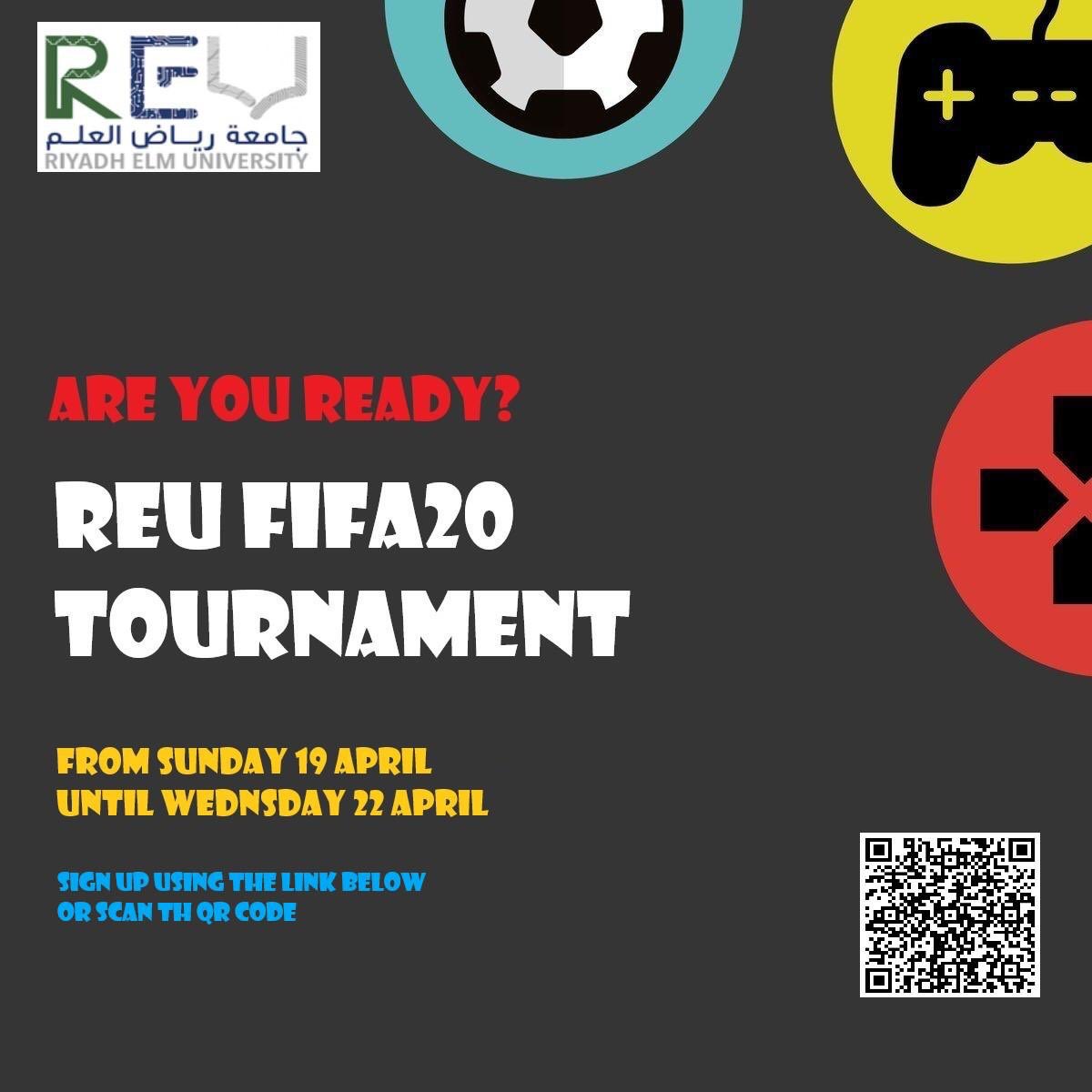 Activities_REU's tweet photo. يدعوكم النادي الرياضي بجامعة رياض العلم للمشاركة في بطولة FIFA20 online المقامة خلال الاسبوع القادم من يوم الاحد الموافق ١٩/٤/٢٠٢٠ حتى يوم الاربعاء الموافق ٢٢/٤/٢٠٢٠.  للتسجيل: https://t.co/feALTcyyBL https://t.co/9yLwDVi8i5