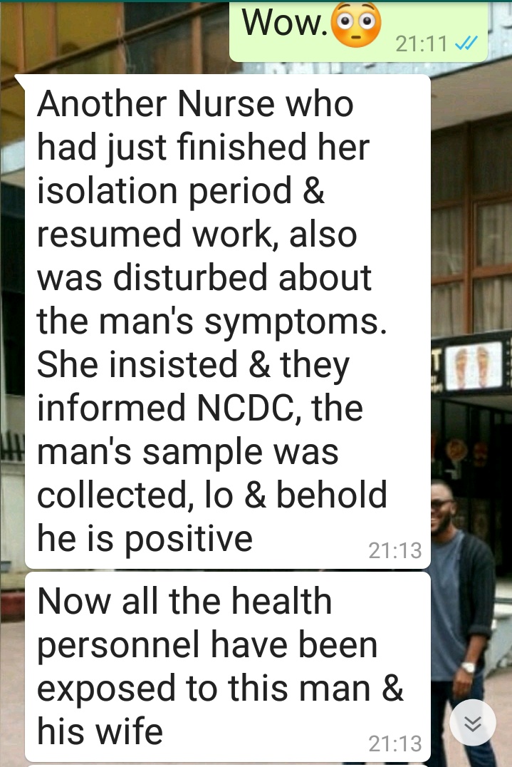 Someone chatted me about this. If greed does not kill us Nigerians, nothing will.St Edwards Hospital Addo Rd Ajah Lagos managing  #COVID19 cases and outing staff lives at risk. @NCDCgov  @WHO  @segalink  @NGRPresidentThread #ProtectTheFrontLine